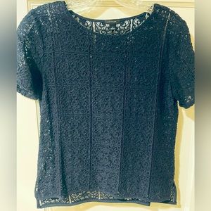 Size small Ann Taylor navy lace shirt